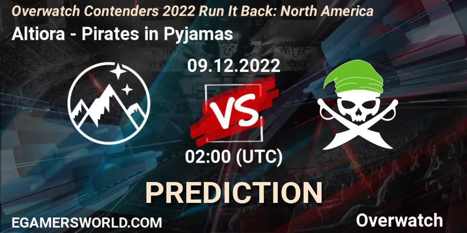 Prognose für das Spiel Altiora VS Pirates in Pyjamas. 09.12.2022 at 02:00. Overwatch - Overwatch Contenders 2022 Run It Back: North America