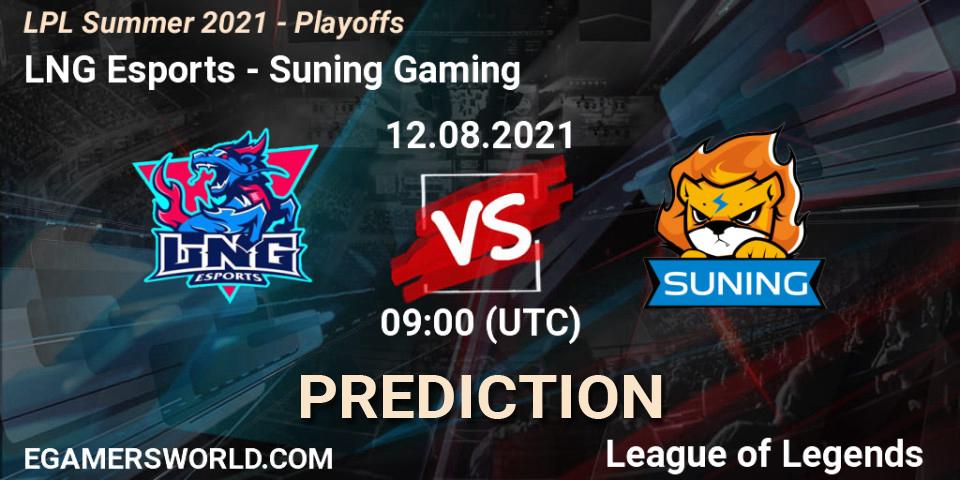 Prognose für das Spiel LNG Esports VS Suning Gaming. 12.08.21. LoL - LPL Summer 2021 - Playoffs