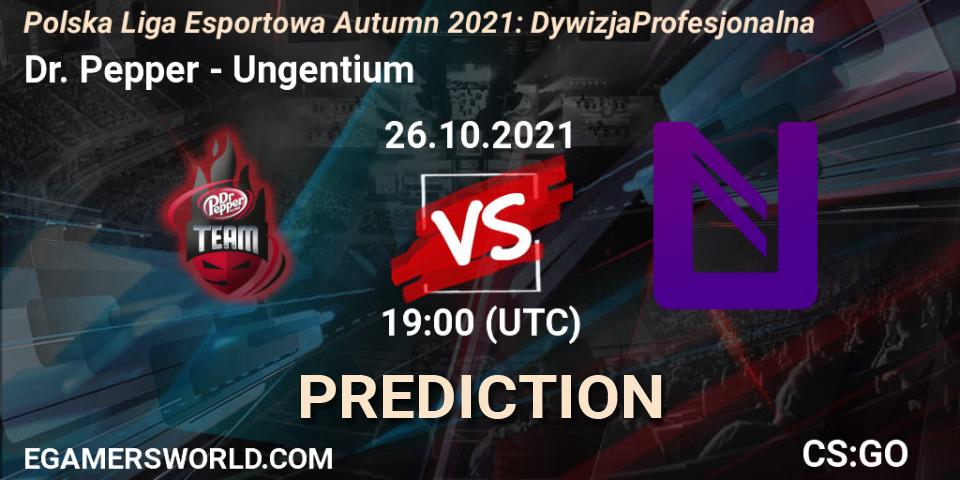 Prognose für das Spiel Dr. Pepper VS Ungentium. 26.10.2021 at 19:00. Counter-Strike (CS2) - Polska Liga Esportowa Autumn 2021: Dywizja Profesjonalna