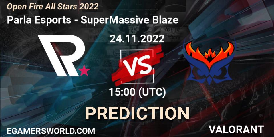 Prognose für das Spiel Parla Esports VS SuperMassive Blaze. 24.11.22. VALORANT - Open Fire All Stars 2022
