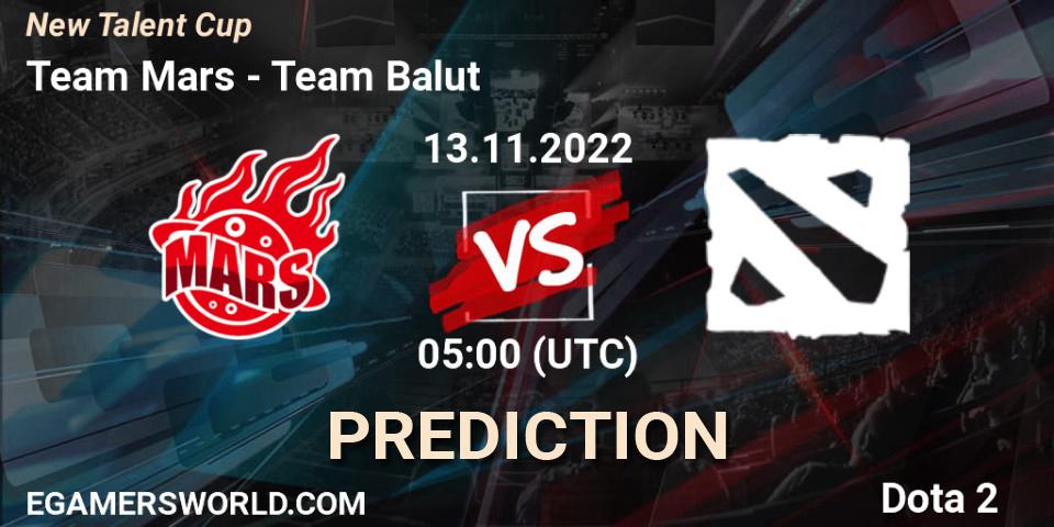 Prognose für das Spiel Team Mars VS Team Balut. 13.11.2022 at 05:03. Dota 2 - New Talent Cup