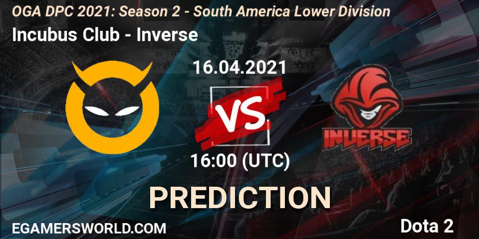 Prognose für das Spiel Incubus Club VS Inverse. 16.04.2021 at 16:02. Dota 2 - OGA DPC 2021: Season 2 - South America Lower Division 