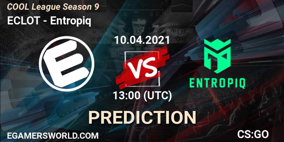 Prognose für das Spiel ECLOT VS Entropiq. 10.04.21. CS2 (CS:GO) - COOL League Season 9