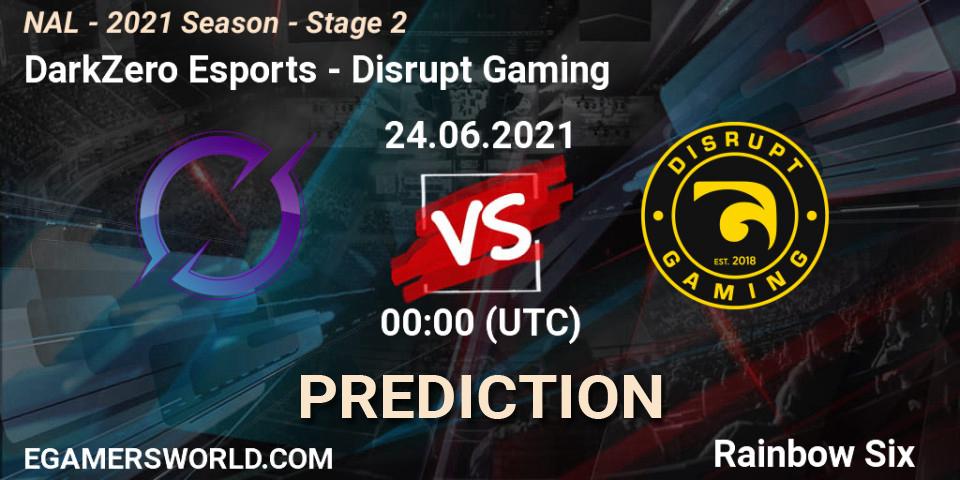 Prognose für das Spiel DarkZero Esports VS Disrupt Gaming. 24.06.2021 at 00:00. Rainbow Six - NAL - 2021 Season - Stage 2
