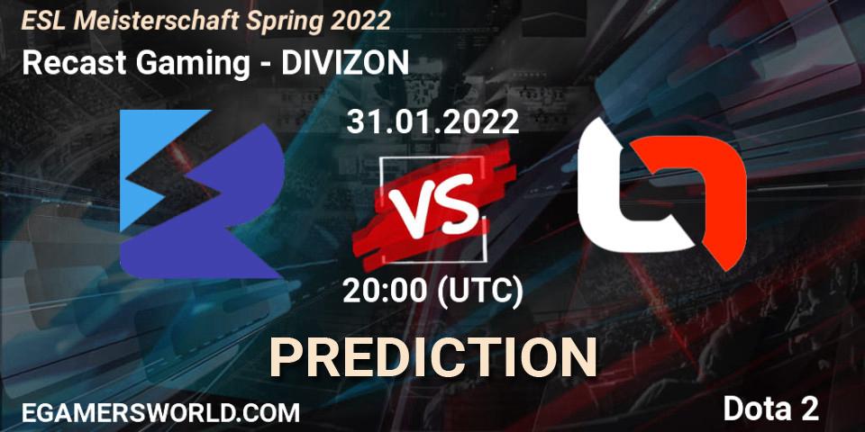 Prognose für das Spiel Recast Gaming VS DIVIZON. 31.01.22. Dota 2 - ESL Meisterschaft Spring 2022