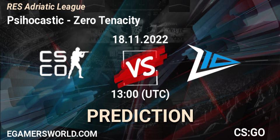 Prognose für das Spiel Psihocastic VS Zero Tenacity. 18.11.2022 at 13:00. Counter-Strike (CS2) - RES Adriatic League