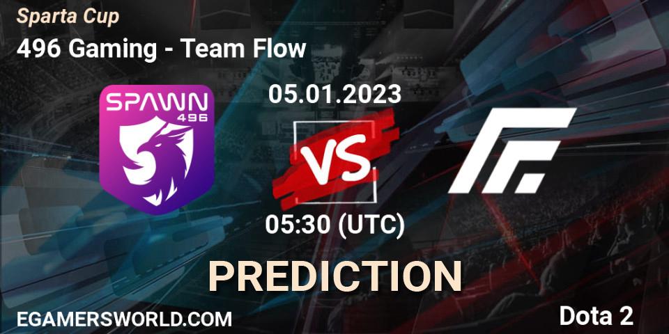 Prognose für das Spiel 496 Gaming VS Team Flow. 05.01.23. Dota 2 - Sparta Cup