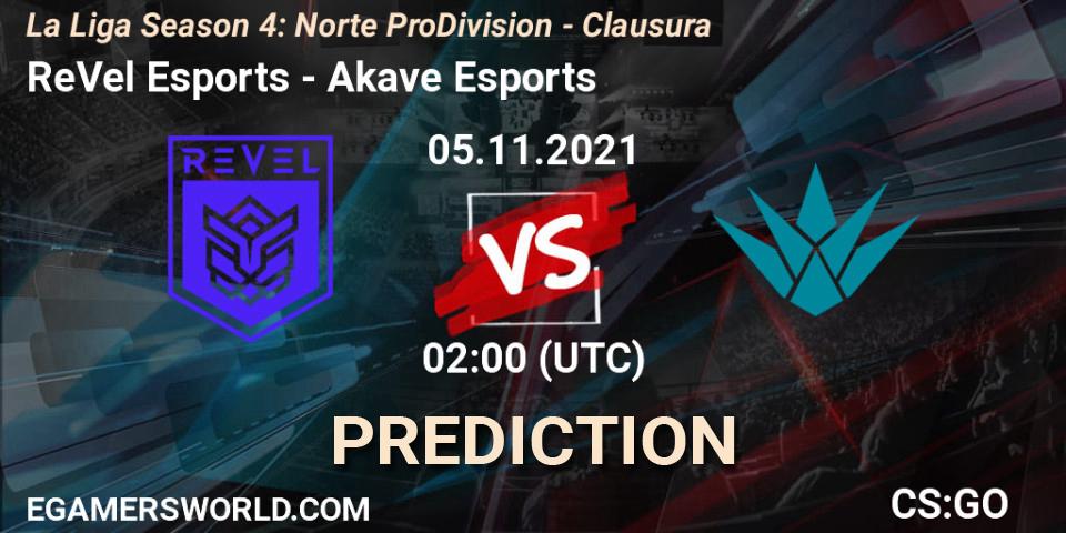 Prognose für das Spiel ReVel Esports VS Akave Esports. 05.11.2021 at 02:00. Counter-Strike (CS2) - La Liga Season 4: Norte Pro Division - Clausura