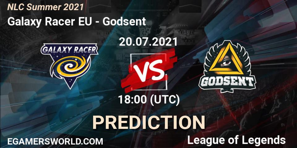 Prognose für das Spiel Galaxy Racer EU VS Godsent. 20.07.21. LoL - NLC Summer 2021