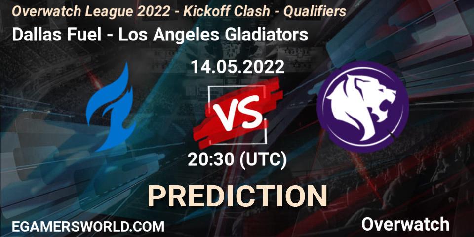 Prognose für das Spiel Dallas Fuel VS Los Angeles Gladiators. 14.05.22. Overwatch - Overwatch League 2022 - Kickoff Clash - Qualifiers