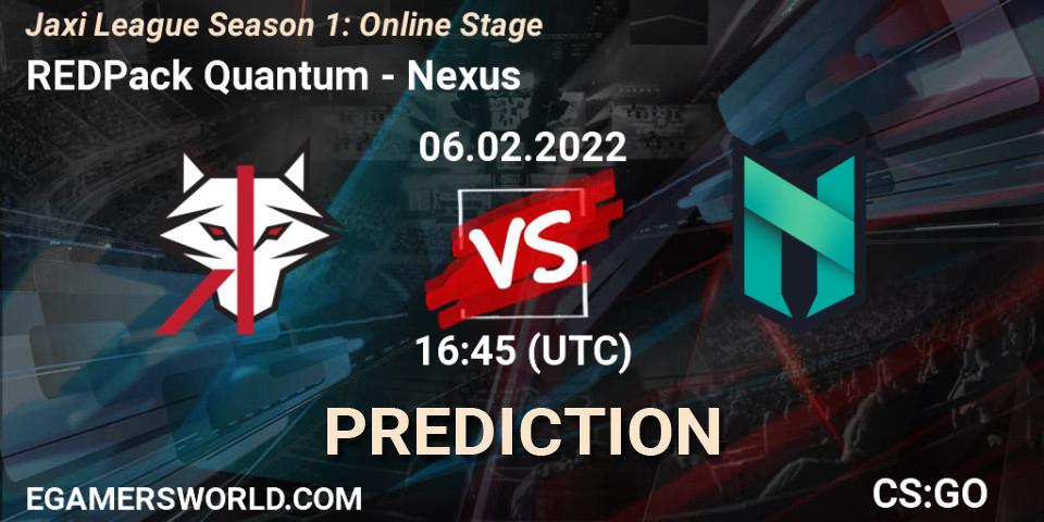 Prognose für das Spiel REDPack Quantum VS Nexus. 06.02.2022 at 16:45. Counter-Strike (CS2) - Jaxi League Season 1: Online Stage