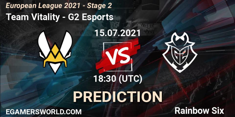 Prognose für das Spiel Team Vitality VS G2 Esports. 15.07.21. Rainbow Six - European League 2021 - Stage 2