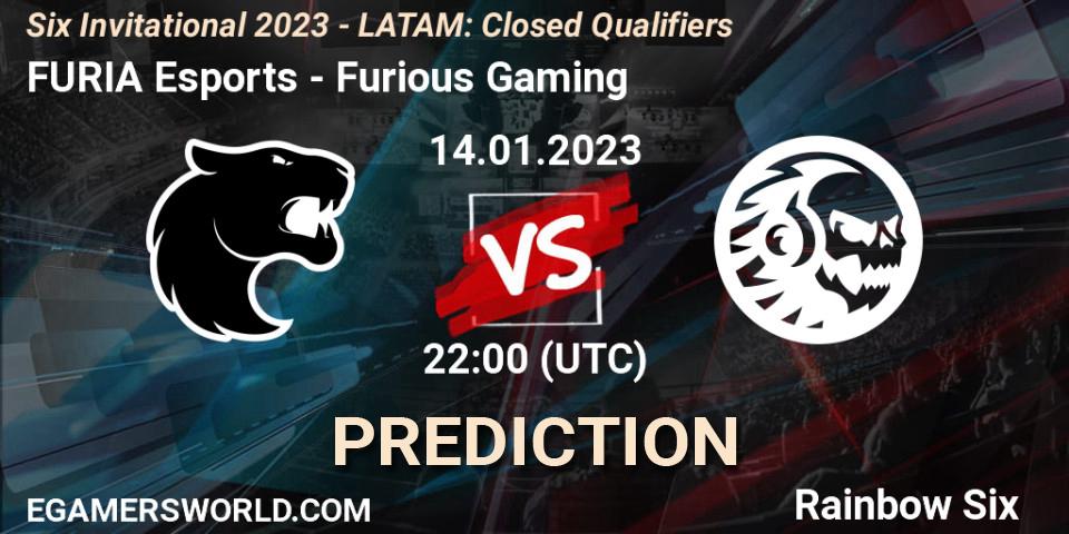 Prognose für das Spiel FURIA Esports VS Furious Gaming. 14.01.2023 at 22:00. Rainbow Six - Six Invitational 2023 - LATAM: Closed Qualifiers