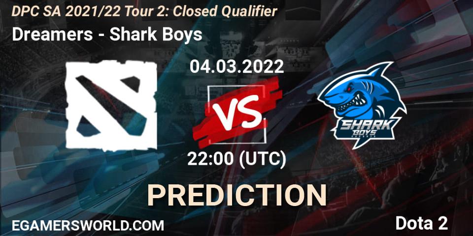 Prognose für das Spiel Dreamers VS Shark Boys. 04.03.2022 at 22:03. Dota 2 - DPC SA 2021/22 Tour 2: Closed Qualifier