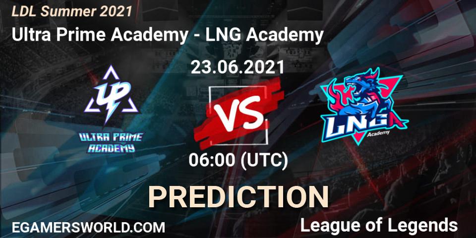 Prognose für das Spiel Ultra Prime Academy VS LNG Academy. 23.06.2021 at 06:00. LoL - LDL Summer 2021