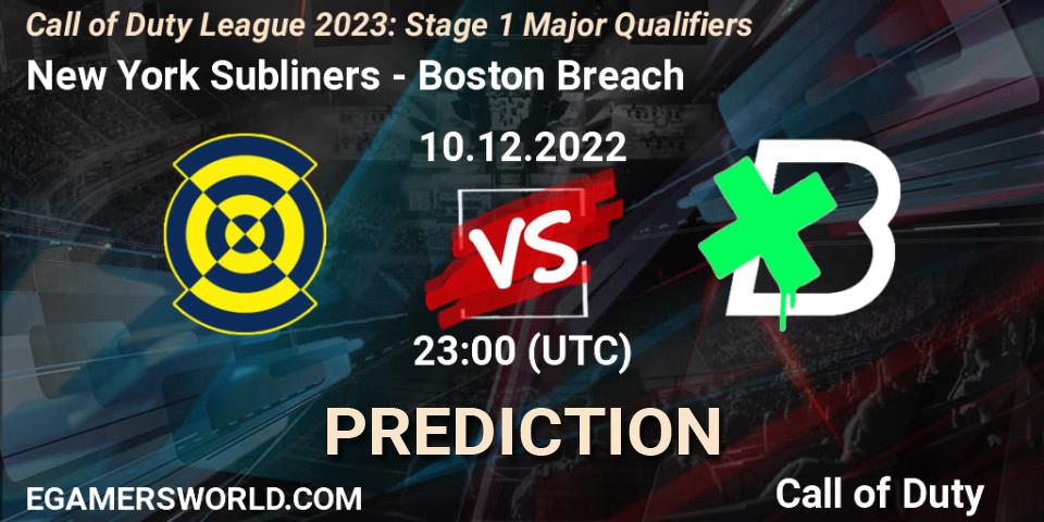 Prognose für das Spiel New York Subliners VS Boston Breach. 10.12.2022 at 23:00. Call of Duty - Call of Duty League 2023: Stage 1 Major Qualifiers