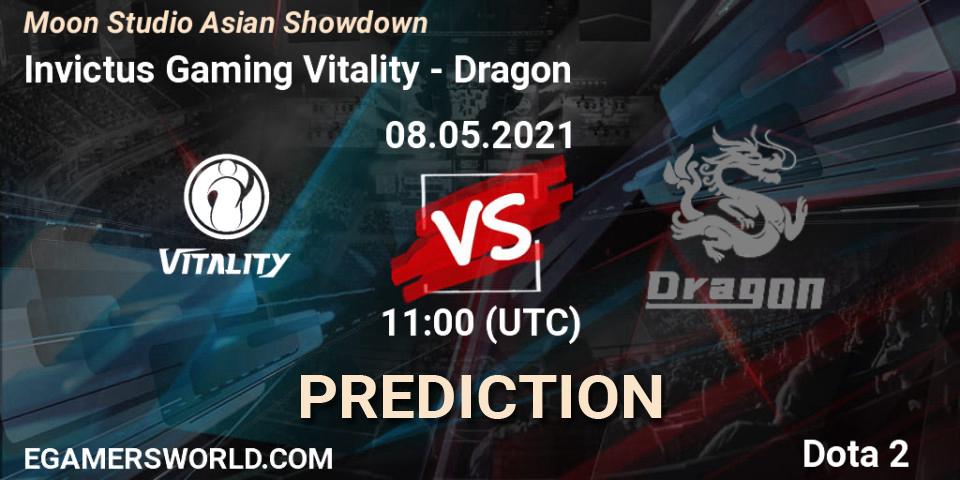 Prognose für das Spiel Invictus Gaming Vitality VS Dragon. 08.05.2021 at 11:46. Dota 2 - Moon Studio Asian Showdown