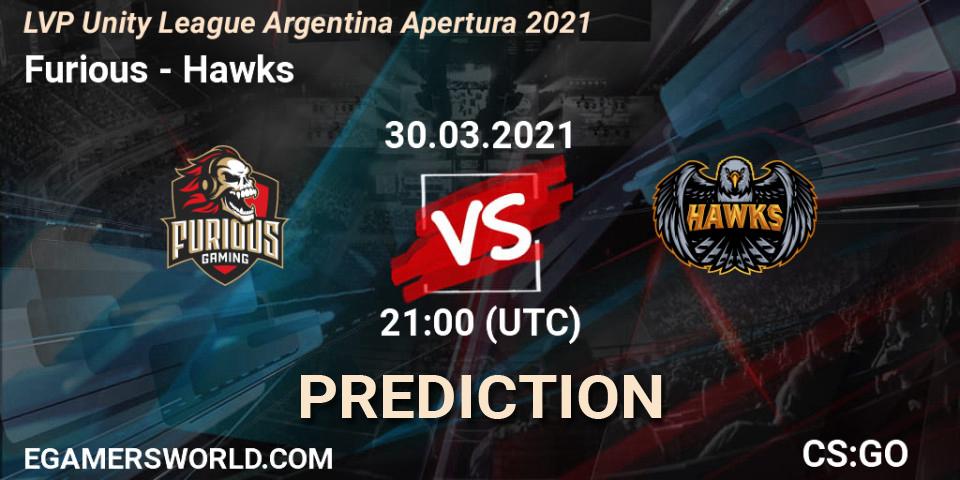 Prognose für das Spiel Furious VS Hawks. 30.03.21. CS2 (CS:GO) - LVP Unity League Argentina Apertura 2021