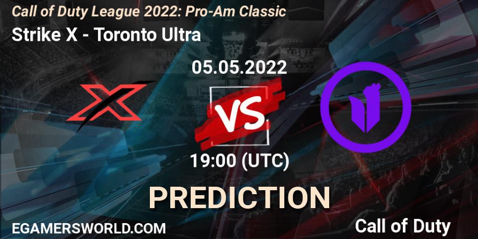 Prognose für das Spiel Strike X VS Toronto Ultra. 05.05.22. Call of Duty - Call of Duty League 2022: Pro-Am Classic
