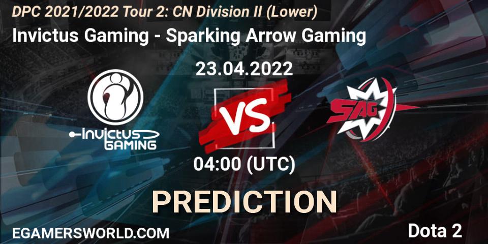 Prognose für das Spiel Invictus Gaming VS Sparking Arrow Gaming. 23.04.22. Dota 2 - DPC 2021/2022 Tour 2: CN Division II (Lower)