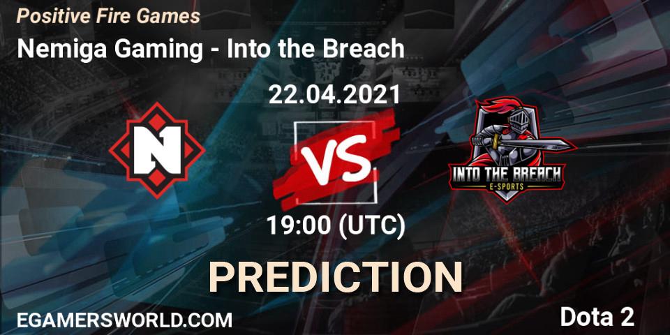Prognose für das Spiel Nemiga Gaming VS Into the Breach. 22.04.21. Dota 2 - Positive Fire Games