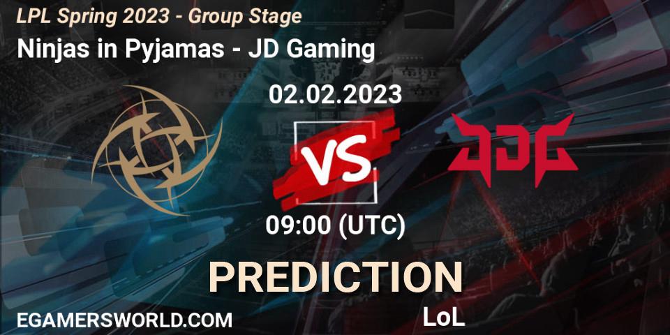 Prognose für das Spiel Ninjas in Pyjamas VS JD Gaming. 02.02.23. LoL - LPL Spring 2023 - Group Stage