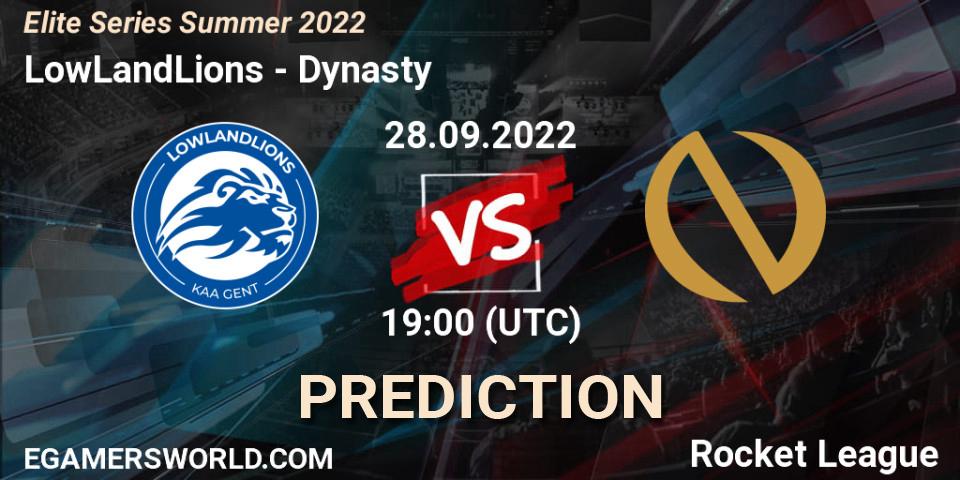Prognose für das Spiel LowLandLions VS Dynasty. 28.09.2022 at 19:00. Rocket League - Elite Series Summer 2022