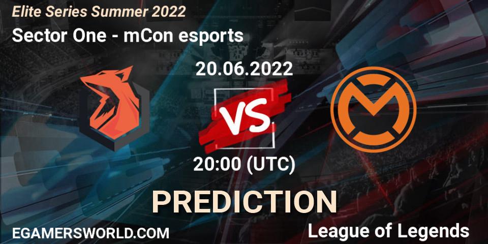 Prognose für das Spiel Sector One VS mCon esports. 20.06.2022 at 20:00. LoL - Elite Series Summer 2022