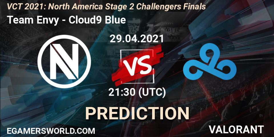 Prognose für das Spiel Team Envy VS Cloud9 Blue. 29.04.2021 at 22:15. VALORANT - VCT 2021: North America Stage 2 Challengers Finals
