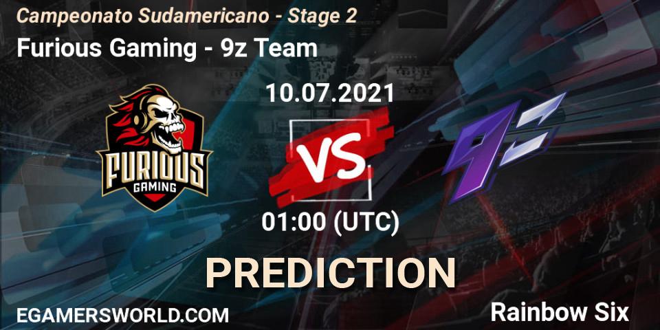 Prognose für das Spiel Furious Gaming VS 9z Team. 10.07.2021 at 01:15. Rainbow Six - Campeonato Sudamericano - Stage 2