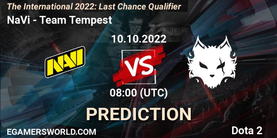 Prognose für das Spiel NaVi VS Team Tempest. 10.10.22. Dota 2 - The International 2022: Last Chance Qualifier