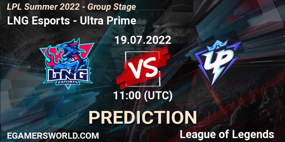 Prognose für das Spiel LNG Esports VS Ultra Prime. 19.07.22. LoL - LPL Summer 2022 - Group Stage