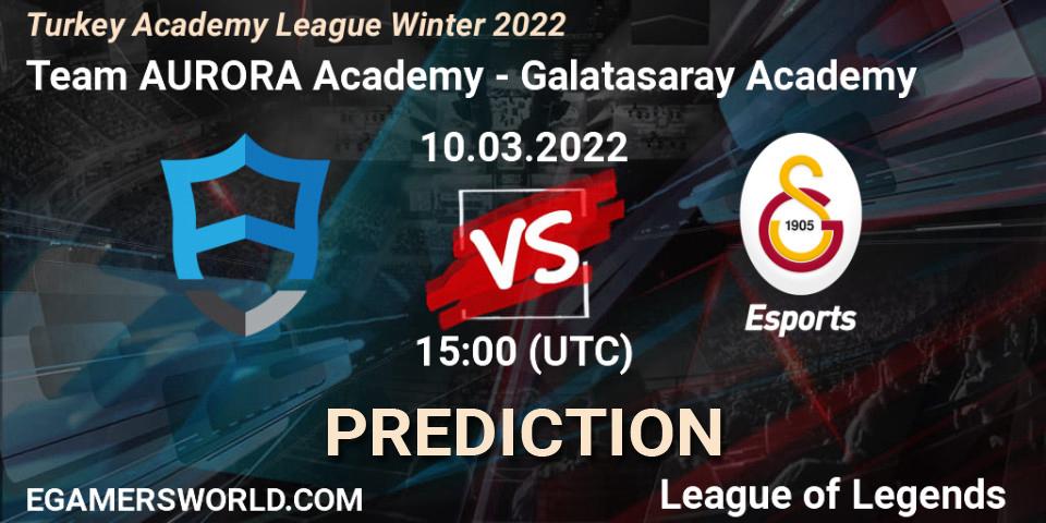 Prognose für das Spiel Team AURORA Academy VS Galatasaray Academy. 10.03.22. LoL - Turkey Academy League Winter 2022