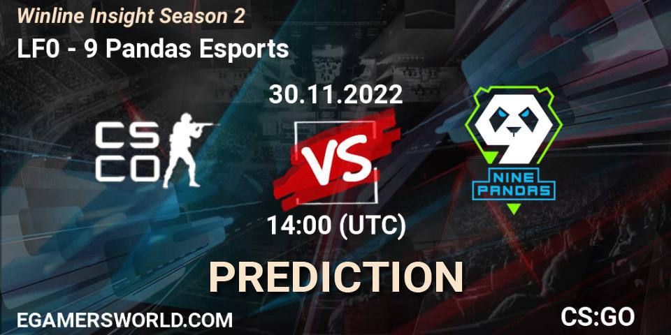 Prognose für das Spiel LF0 VS 9 Pandas Esports. 30.11.22. CS2 (CS:GO) - Winline Insight Season 2