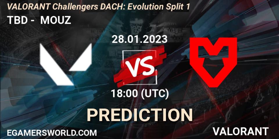 Prognose für das Spiel TBD VS MOUZ. 28.01.23. VALORANT - VALORANT Challengers 2023 DACH: Evolution Split 1