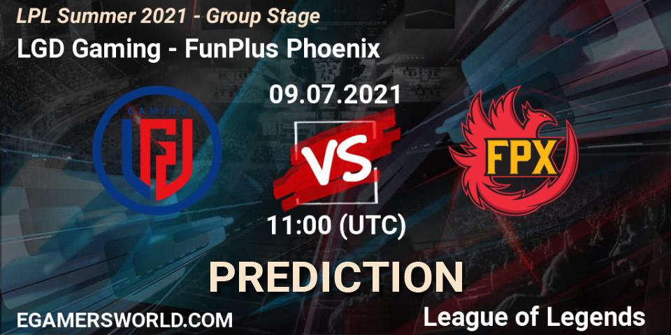 Prognose für das Spiel LGD Gaming VS FunPlus Phoenix. 09.07.2021 at 11:00. LoL - LPL Summer 2021 - Group Stage