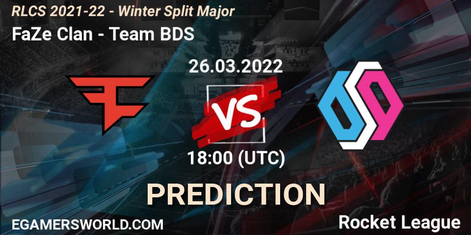 Prognose für das Spiel FaZe Clan VS Team BDS. 26.03.22. Rocket League - RLCS 2021-22 - Winter Split Major