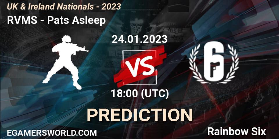 Prognose für das Spiel RVMS VS Pats Asleep. 24.01.2023 at 18:00. Rainbow Six - UK & Ireland Nationals - 2023