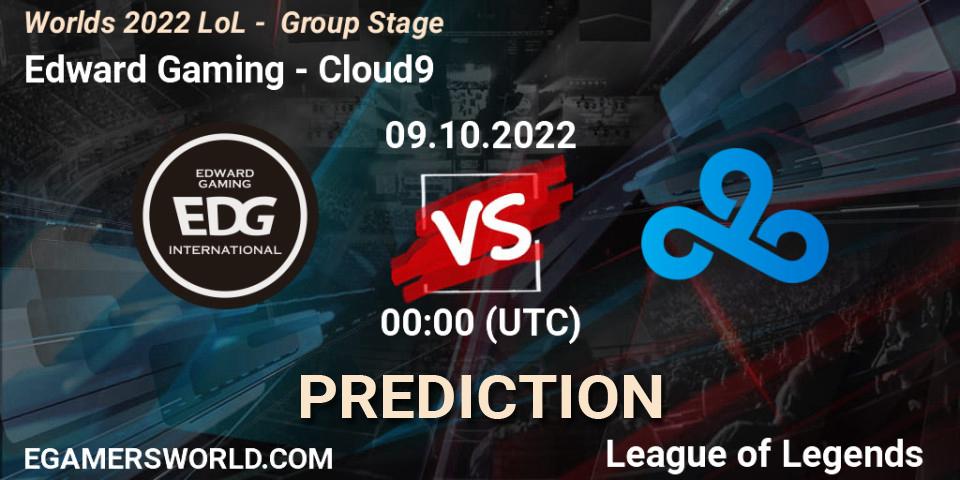 Prognose für das Spiel Edward Gaming VS Cloud9. 09.10.2022 at 00:00. LoL - Worlds 2022 LoL - Group Stage