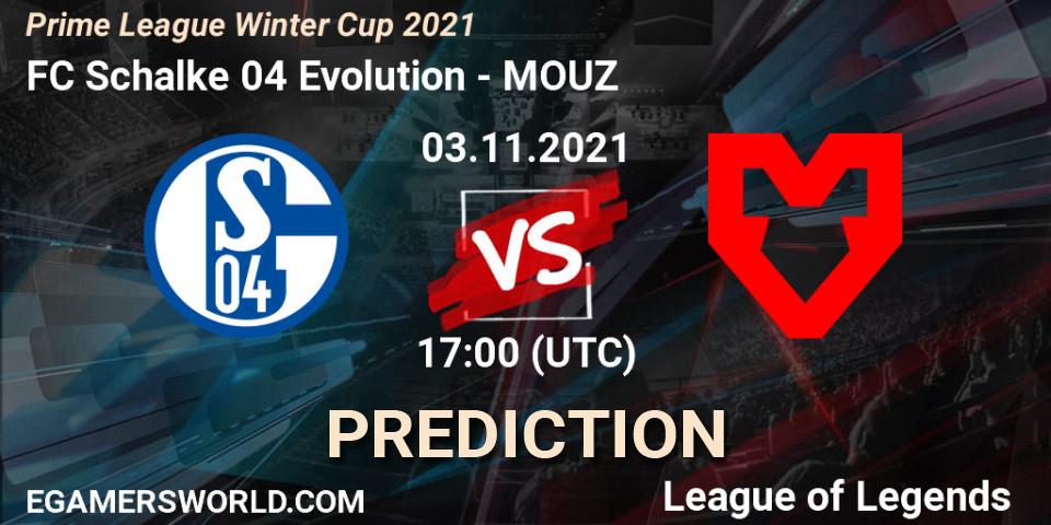 Prognose für das Spiel FC Schalke 04 Evolution VS MOUZ. 03.11.21. LoL - Prime League Winter Cup 2021
