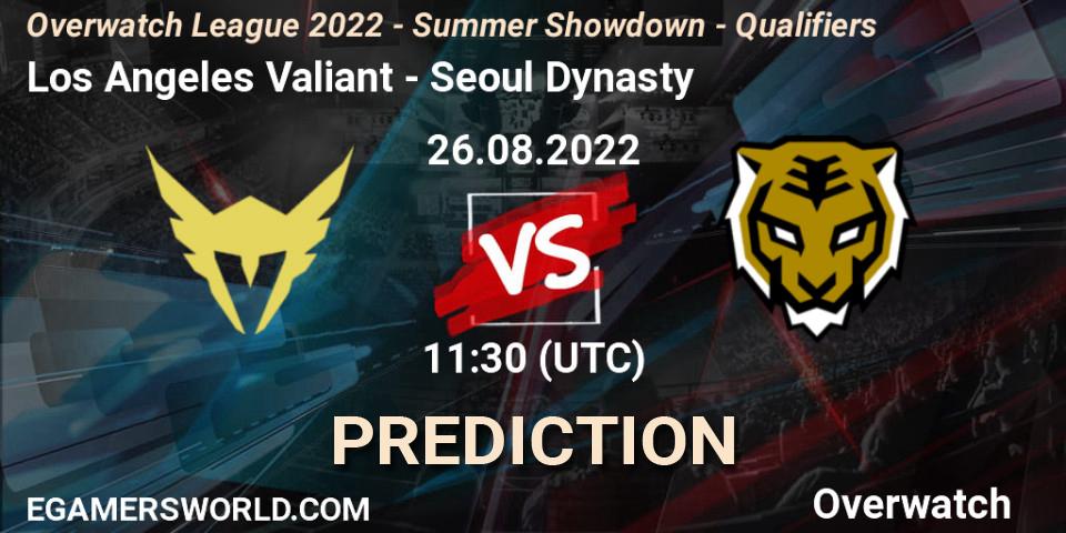 Prognose für das Spiel Los Angeles Valiant VS Seoul Dynasty. 26.08.22. Overwatch - Overwatch League 2022 - Summer Showdown - Qualifiers