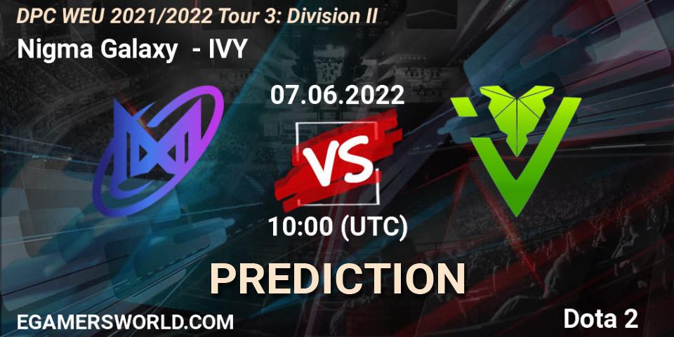 Prognose für das Spiel Nigma Galaxy VS IVY. 07.06.22. Dota 2 - DPC WEU 2021/2022 Tour 3: Division II