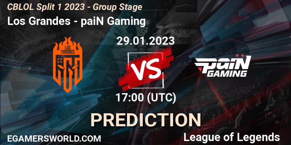 Prognose für das Spiel Los Grandes VS paiN Gaming. 29.01.23. LoL - CBLOL Split 1 2023 - Group Stage