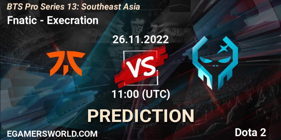 Prognose für das Spiel Fnatic VS Execration. 26.11.22. Dota 2 - BTS Pro Series 13: Southeast Asia