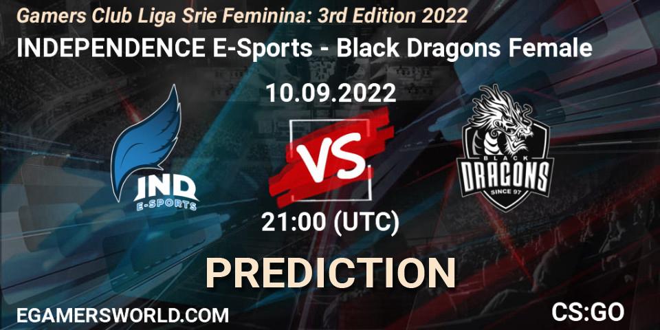 Prognose für das Spiel INDEPENDENCE E-Sports VS Black Dragons Female. 10.09.2022 at 21:00. Counter-Strike (CS2) - Gamers Club Liga Série Feminina: 3rd Edition 2022