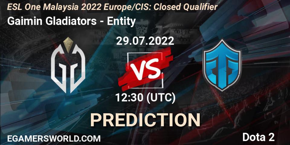 Prognose für das Spiel Gaimin Gladiators VS Entity. 29.07.2022 at 12:31. Dota 2 - ESL One Malaysia 2022 Europe/CIS: Closed Qualifier