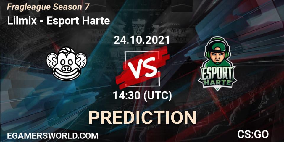 Prognose für das Spiel Lilmix VS Esport Harte. 24.10.2021 at 14:30. Counter-Strike (CS2) - Fragleague Season 7