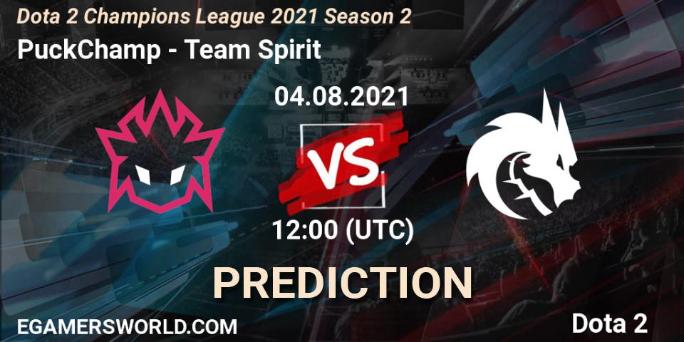 Prognose für das Spiel PuckChamp VS Team Spirit. 04.08.2021 at 12:29. Dota 2 - Dota 2 Champions League 2021 Season 2