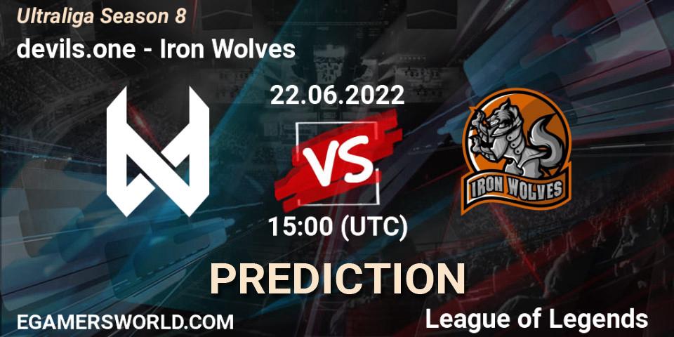Prognose für das Spiel devils.one VS Iron Wolves. 22.06.2022 at 15:00. LoL - Ultraliga Season 8