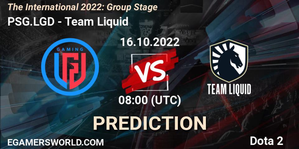 Prognose für das Spiel PSG.LGD VS Team Liquid. 16.10.2022 at 08:54. Dota 2 - The International 2022: Group Stage